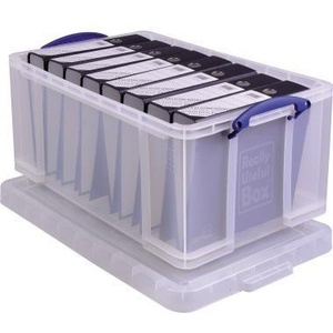 Boîte très utile 71 x 31 x 44 cm DIN A4 64L en polypropylène transparent pour le rangement de papier et de supports multimédias - Product Image 1