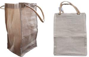 Custom Logo Reusable Lowellcraft JBW03037 <b>Small</b> Geometric Pattern NviroVino Juco <b>Bag</b> Rustique Wine Tote BioBlend EcoHaven <b>Bag</b> - Product Image 4