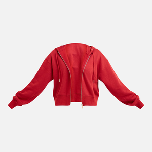 Sudaderas con capucha de punto XS para mujer de alta calidad con estampado 3D Puff Zip up Street Style Jacket forrado con logotipo frontal - Product Image 4