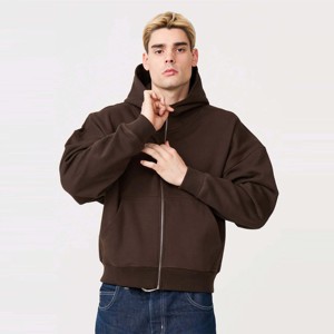 Sweat à capuche entièrement zippé personnalisé, imprimé, épais, 360g, écologique, chaud, durable, en polaire épaisse pour la saison hivernale, taille 6XL, idéal pour la superposition - Product Image 2