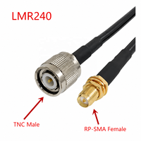 Adaptateur Mâle TNC vers SMA / RP-SMA Mâle/Femelle LMR240, Câble Coaxial RF LMR-240 50 Ohm LSR240 50-4