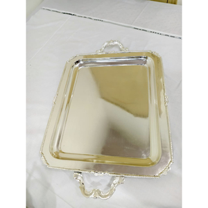 Classic Design Home Decorative Table Ware <b>Tray</b> Exclusive Quality Metal With Handles <b>Tray</b> at Affordable Price - Product Image 1