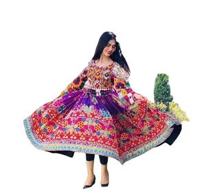 2020 Venta caliente tradicional Kuchi vestido de fiesta Vintage étnico seda Salwar Kameez inspirado afgano/cultura paquistaní multicolor - Product Image 1