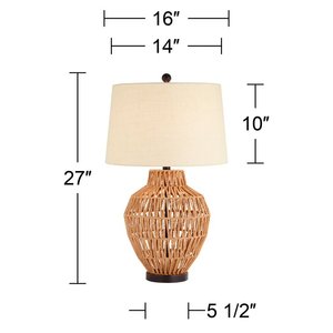 Handmade Rustic Nordic Seagrass Table <b>Lamp</b> Loose Weave Straw with <b>Shade</b> for Home Decoration - Product Image 5