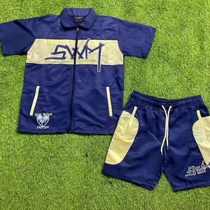 Chándales con cremallera para hombre de fabricante superior con logotipo de impresión personalizado OEM crea tu propio estilo chándales cortavientos de dos piezas de nailon - Product Image 1