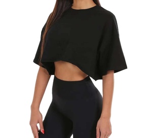 Camisetas Deportivas al por Mayor con Logotipo Personalizado, Ecológicas, 100% Algodón, Corte Ajustado, Ropa Deportiva, Top Corto Formal, Camisetas de Yoga Lisas, HECHAS POR HS - Product Image 4