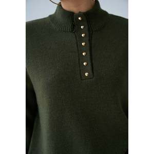 Khaki <b>Turtleneck</b> Long-Sleeved <b>Sweater</b> - Product Image 3