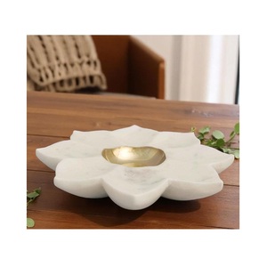 Diseño único de loto mármol Diya elegante pulido hecho a mano Pooja Diya para templos hogares festivales rituales meditación y regalos - Product Image 6