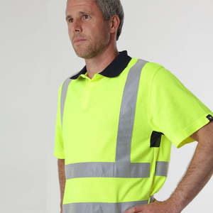 Camiseta de Trabajo de Algodón de Alta Visibilidad Reflex Hi Vis Comfort, Reflectante, de Seguridad, de Manga Corta, con Cuello de Alta Visibilidad para Hombre - Product Image 4