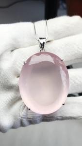 Colgante de Plata de Ley 925 de Calidad AAA con Cuarzo Rosa Natural, Diseño Único, Hermoso Brillo para Fiestas - Product Image 3