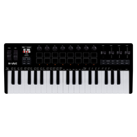 M-vave SMK-37 PRO Keyboard Mini MIDI, 37 tombol sensitif kecepatan nirkabel mendukung dengan 16 RGB bantalan Drum konsol kontrol