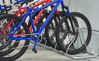 Soporte de Piso para 5 Bicicletas, Ajustable, Metálico, para Almacenamiento en Interiores y Exteriores, para Garaje, Exhibición de Bicicletas