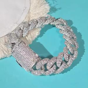 Iced Out 18mm Cuban Link Bracelet VVS Clarity Diamond 7 Inch 8 Inch Hip Hop Jewelry for Women <b>Men</b> Moissanite <b>Bangles</b> Bracelets - Product Image 6