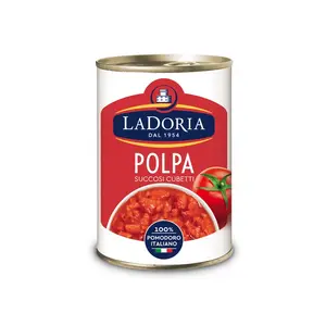 Top Quality 100% Italian La Doria Chopped Tomatoes In Easy-open Cans 24x400g No Added Salt No OGMFor Export