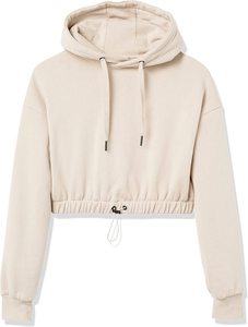 Sudadera corta de calle alta para mujer con logotipo reflectante Top corto con capucha de color sólido para invierno - Product Image 3