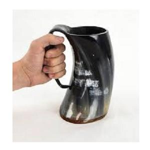 Taza de cuerno de búfalo para beber hecha a mano india, taza de cuerno de vikingos grabada pulida, logotipo personalizado, artículos de bebida de alta calidad, taza vikinga - Product Image 4
