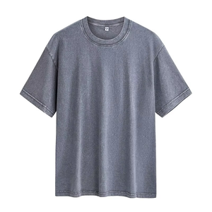 Camiseta lavada pesada Cuello redondo Algodón Oversize Camiseta de manga corta para hombre Camiseta de manga corta Vintage para hombre - Product Image 4