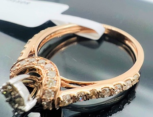 Bague de luxe en or massif 14K et 18K avec diamant véritable bijoux de haute qualité - Product Image 3