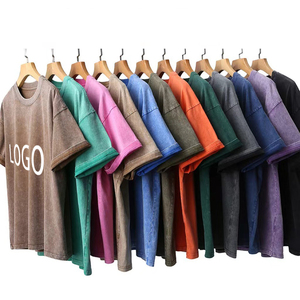 เสื้อยืดผ้าฝ้าย100% ฟอกสีชายเสื้อลายตัวหนังสือเปิดไหล่โอเวอร์ไซส์สไตล์วินเทจออกแบบได้ตามต้องการ - Product Image 2