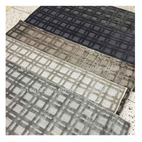 Tapis de salon rectangulaire moderne Galina Collection en laine et viscose, à rayures, antidérapant, réversible et pliable, taille moyenne