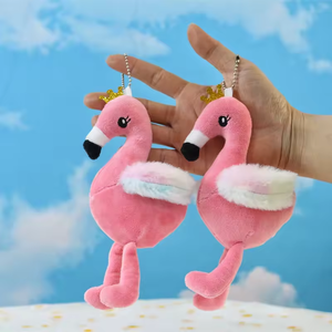 15cm HOT Flamingo Plush Keychains Toys Backpack Charm Cartoon Stuffed Animal Toys Plushie Flamingo Key Chains for Children Gift