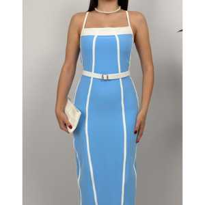 เดรสทรงเข้ารูป รุ่น 3018 พร้อมดีเทลช่วงเอวแบบธรรมชาติ ตกแต่งด้วยการเย็บขอบอย่างหรูหรา - Product Image 6