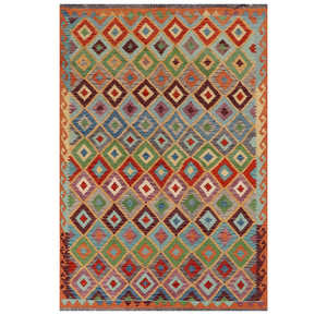 Alfombra Kilim de Maimana, Afganistán, 295 x 200 cm, Alfombras y Conjuntos Tradicionales Afganos - Product Image 1