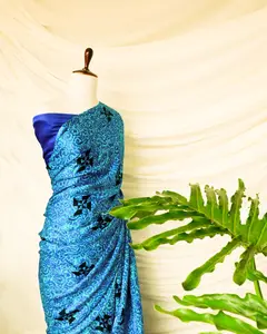 Ultimo Design per matrimonio e festa indossare sari in lino morbido al prezzo all'ingrosso per l'esportazione dall'India