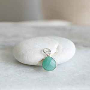 925 argent Sterling naturel poire Amazonite pierre précieuse fait à la main concepteur plaqué rhodium bijoux fins pendentif pour les femmes en gros - Product Image 4