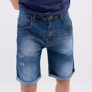 OEM Comfortable Men's Denim <b>Shorts</b> for Summer Blue Cotton Casual Fit High Quality Custom Streetwear Fashion Jeans - Product Image 1