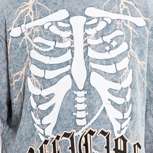 เสื้อมีฮู้ดสำหรับผู้ชายผ้าซักกรดแบบสวมหัวมีฮู้ดผ้าฝ้ายผสมกรดเสื้อมีฮู้ดสำหรับผู้ชายโลโก้ที่กำหนดเอง - Product Image 2