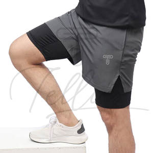 Shorts de compression à taille élastique pour hommes avec logo personnalisé en gros, shorts de sport les plus vendus en vente - Product Image 2