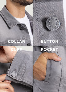 Chaqueta Vaquera Extra Grande con Lavado Vintage y Logotipo Personalizado del Fabricante para Hombre, Chaqueta Vaquera con Doble Lavado para Hombre - Product Image 2