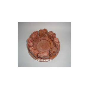 Latest Production Soapstone Hand Carved Round Shape With Eight <b>Elephant</b> <b>Candle</b> <b>Holder</b> For Home Decoration And Business Gift Item - Product Image 1