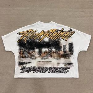 Vente en gros du service OEM Chemise à manches courtes 100% coton avec logo personnalisé unisexe surdimensionné léger DTG imprimé design graphique - Product Image 1