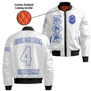 Zeta phi Beta เสื้อแจ็กเก็ตซาติน1920สำหรับผู้หญิงสีฟ้าและสีขาวโล่ zpb โล่เย็บปักถักร้อยแบบพรีเมียมเสื้อผ้ากรีกดูคลาสสิก - Product Image 6