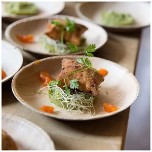 Platos redondos desechables ecológicos, vajilla biodegradable para bodas, fiestas, picnics y catering - Product Image 4