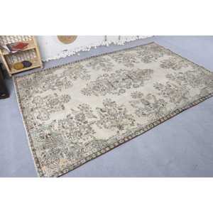 Tapis turc 5,7 x 8,8 pieds, tapis beige en ikat, tapis en laine - Product Image 3