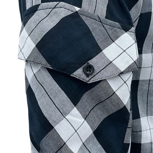 เสื้อเชิ้ตผ้าสักหลาดแขนยาวผ้าฝ้าย100% สำหรับผู้ชายเสื้อเชิ้ตผ้าสักหลาดลายทางแบบลำลองกำหนดโลโก้ได้เอง - Product Image 4