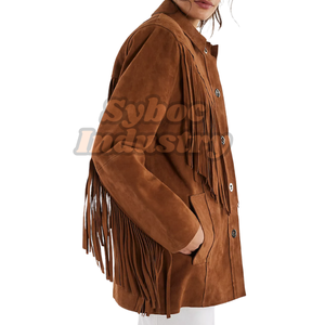 <b>Western</b> Fringe Leather <b>Jacket</b> For Women's Genuine Cow Suede Vintage Fringe Leather <b>Jacket</b> For Cowgirl <b>Western</b> Themed Parties - Product Image 2