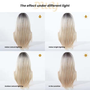 Orange-DWY 24-Inch MiraScalp High Quality <b>Wig</b> Transparent Heat Resistant High Temperature Fiber Long-Length Straight Layer-Cuts - Product Image 6