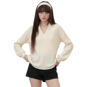 เสื้อถักลำลองคุณภาพสูงสำหรับผู้หญิง ทรงปกติ สวมใส่สบาย เนื้อผ้าริบ ทูนิค ความยาวระดับเข่า สีพื้น ผ้าฝ้าย 100% เป็นมิตรกับสิ่งแวดล้อม ระบายอากาศได้ดี - Product Image 1