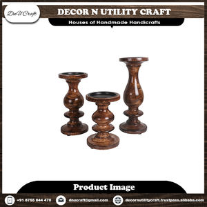 Candelabro de madera de mango natural hecho a mano Linterna de madera ecológica para decoración del hogar para eventos de Bodas de Navidad - Product Image 4