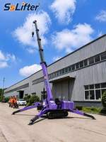 Grue araignée compacte de 10 tonnes, hauteur de levage de 17,5 m, pour l'installation de systèmes HVAC et l'entretien des usines, avec moteur diesel AC