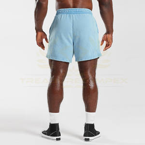 กางเกงขาสั้นเอวผูกเชือกแบบย้อมสีเอซิด ดีไซน์เฉพาะตัว สำหรับผู้ชาย ผ้าฝ้ายถัก 100% สไตล์วินเทจ สปอร์ตแวร์ สีพื้น ทรงฮิปสเตอร์ ความยาวระดับเข่า ไซส์ XS - Product Image 6