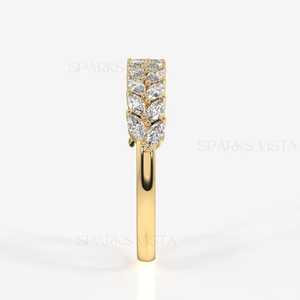 Vista 10K/14K/18K ทอง Marquise ตัดเพชรแหวนครบรอบแหวนนิรันดร์ STACKABLE เครื่องประดับที่ดีสำหรับผู้หญิง - Product Image 3