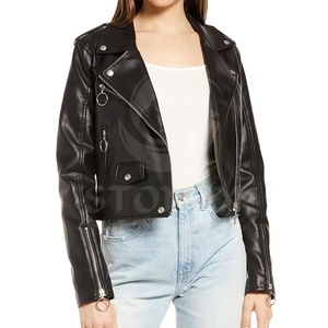 Veste de moto en cuir de vache véritable pour femme, style classique, zippée, en cuir véritable de qualité supérieure, vêtement d'extérieur tendance - Product Image 1