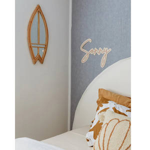 Precioso diseño único tabla de surf de ratán Natural en forma de espejo decoración de pared Bebé y niños dormitorio decoración de guardería - Product Image 4