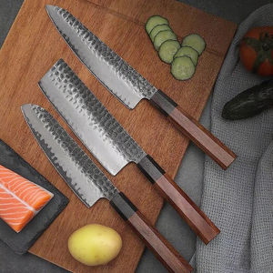 Cuchillo Japonés para Filetear Salmón, Acero al Carbono 9CR18, Cuchillo Nakiri para Chef, Juego de Cuchillos Gyuto, Mango Octogonal de Ébano y Madera de Árbol Ácido - Product Image 2