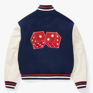 Vente chaude Bleu Broderie Personnalisée Logo Varsity Hommes Vestes À La Mode Letterman Homme Vestes Streetwear Vestes pour homme Respirant - Product Image 2